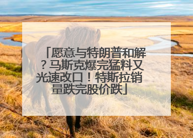 愿意与特朗普和解？马斯克爆完猛料又光速改口！特斯拉销量跌完股价跌